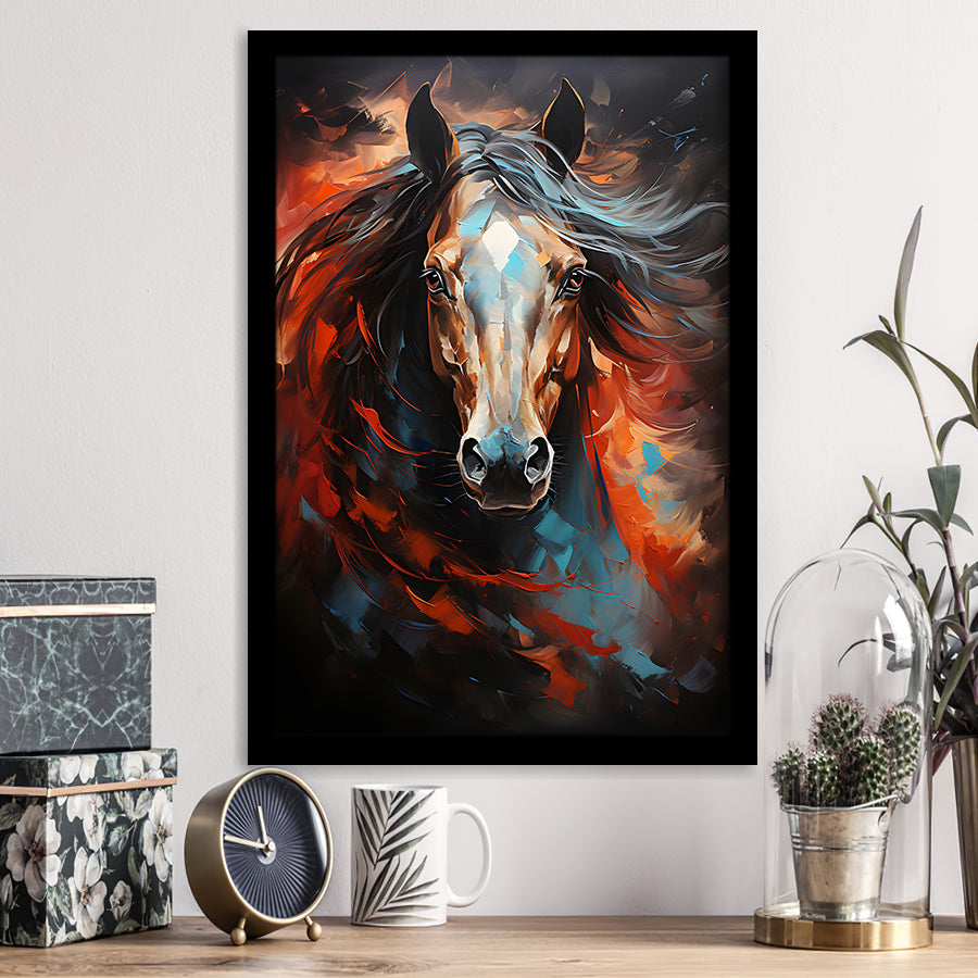 Original acrylic painting on canvas, handmade abstract horse painting wall  art
