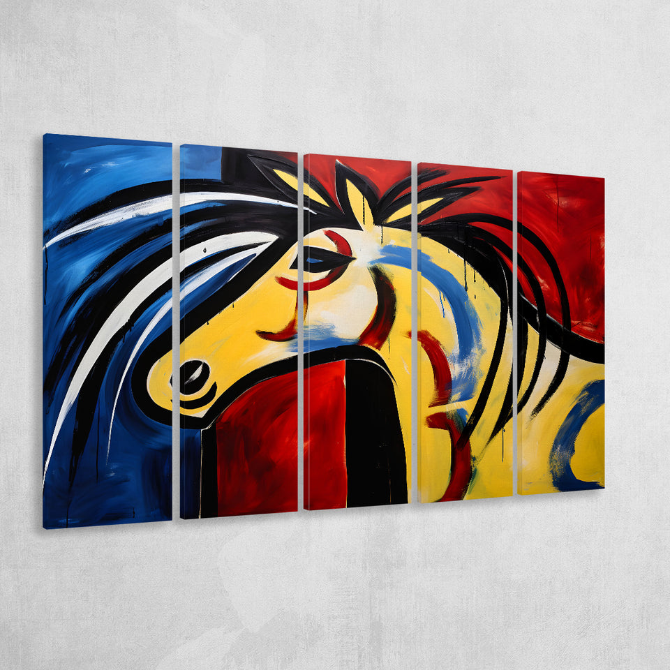 Horse Simple Art Unique Luxury Art 5 Panels B Canvas Prints Wall Art Home Decor, Extra Large Canvas
