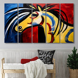 Horse Simple Art Unique Luxury Art 5 Panels B Canvas Prints Wall Art Home Decor, Extra Large Canvas
