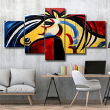Horse Simple Art Unique Luxury Art 5 Panels Canvas Prints Wall Art Home Decor, Large Mixed Canvas