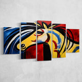 Horse Simple Art Unique Luxury Art 5 Panels Canvas Prints Wall Art Home Decor, Large Mixed Canvas