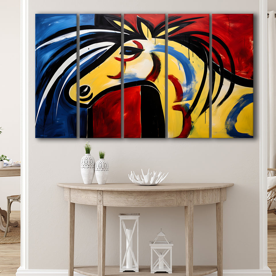 Horse Simple Art Unique Luxury Art 5 Panels B Canvas Prints Wall Art Home Decor, Extra Large Canvas