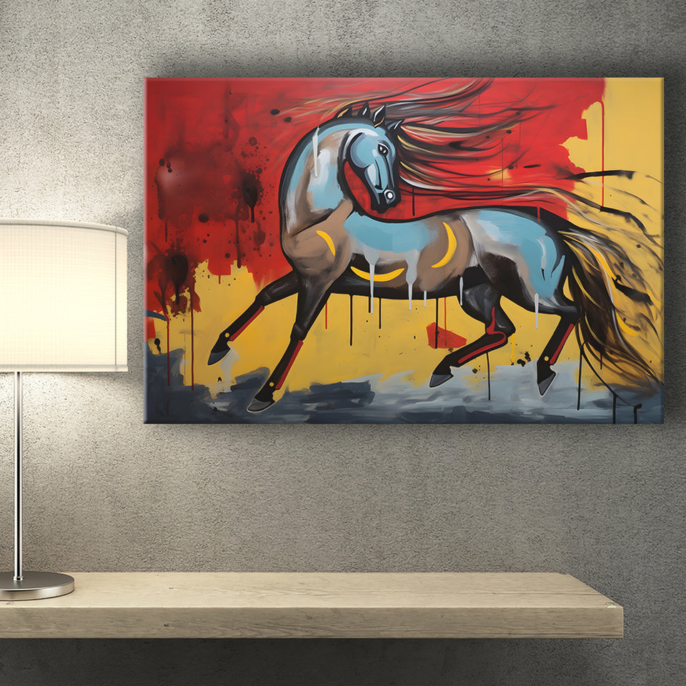 Horse Unique Art Mixed Color Painting Canvas Prints Wall Art Home Decor, Painting Canvas, Living Room Wall Decor
