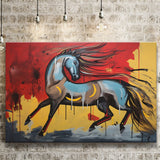 Horse Unique Art Mixed Color Painting Canvas Prints Wall Art Home Decor, Painting Canvas, Living Room Wall Decor
