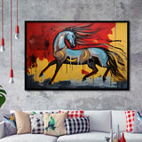 Horse Unique Art Mixed Color Painting Framed Art Prints Wall Decor, Painting Art, Framed Picture