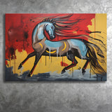 Horse Unique Art Mixed Color Painting Canvas Prints Wall Art Home Decor, Painting Canvas, Living Room Wall Decor