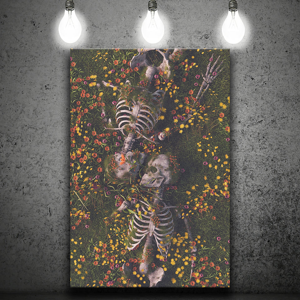 Hugging Couple Skull Canvas Wall Art, Canvas Prints Wall Art Home Decor, Ready to Hang