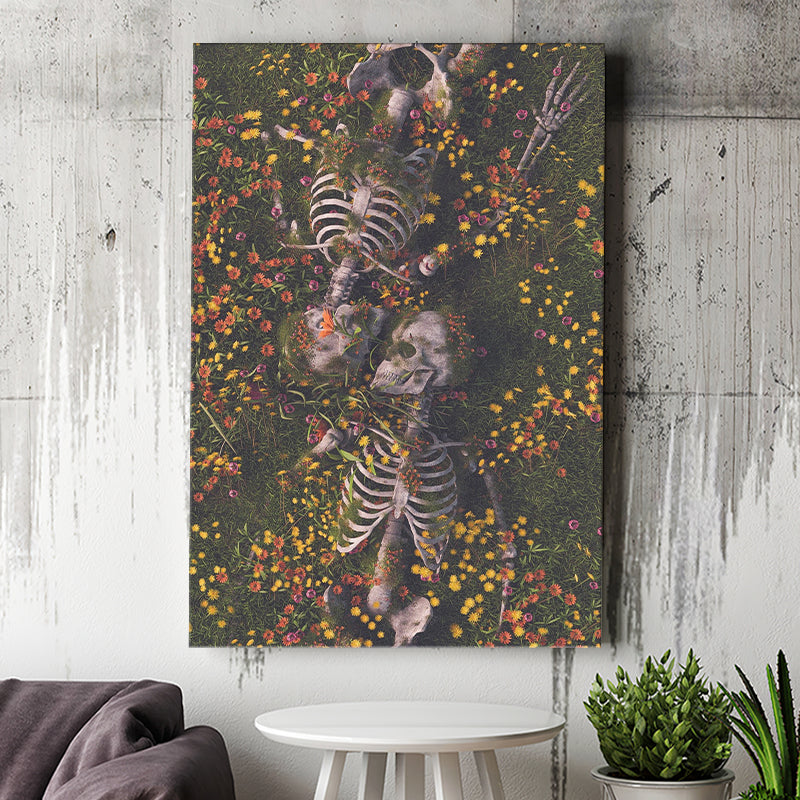 Hugging Couple Skull Canvas Wall Art, Canvas Prints Wall Art Home Decor, Ready to Hang