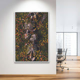 Hugging Couple Skull Canvas Wall Art, Framed Canvas Prints Wall Art Home Decor,Floating Frame, Ready to Hang