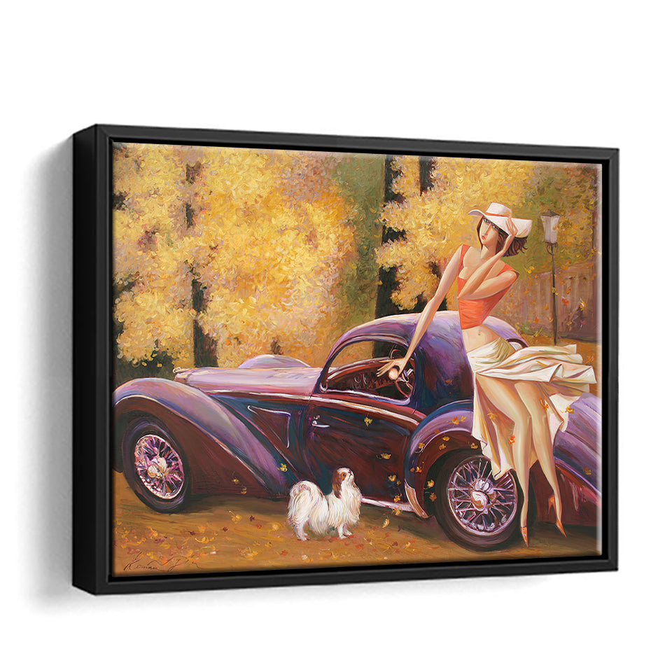 Golden Retriever Dog Picture Wall Art Print in a Suit Old