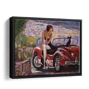 Retro Car Classic Car Looking For Partnerships With Artdiller Canvas Wall Art - Canvas Print, Framed Canvas, Painting Canvas
