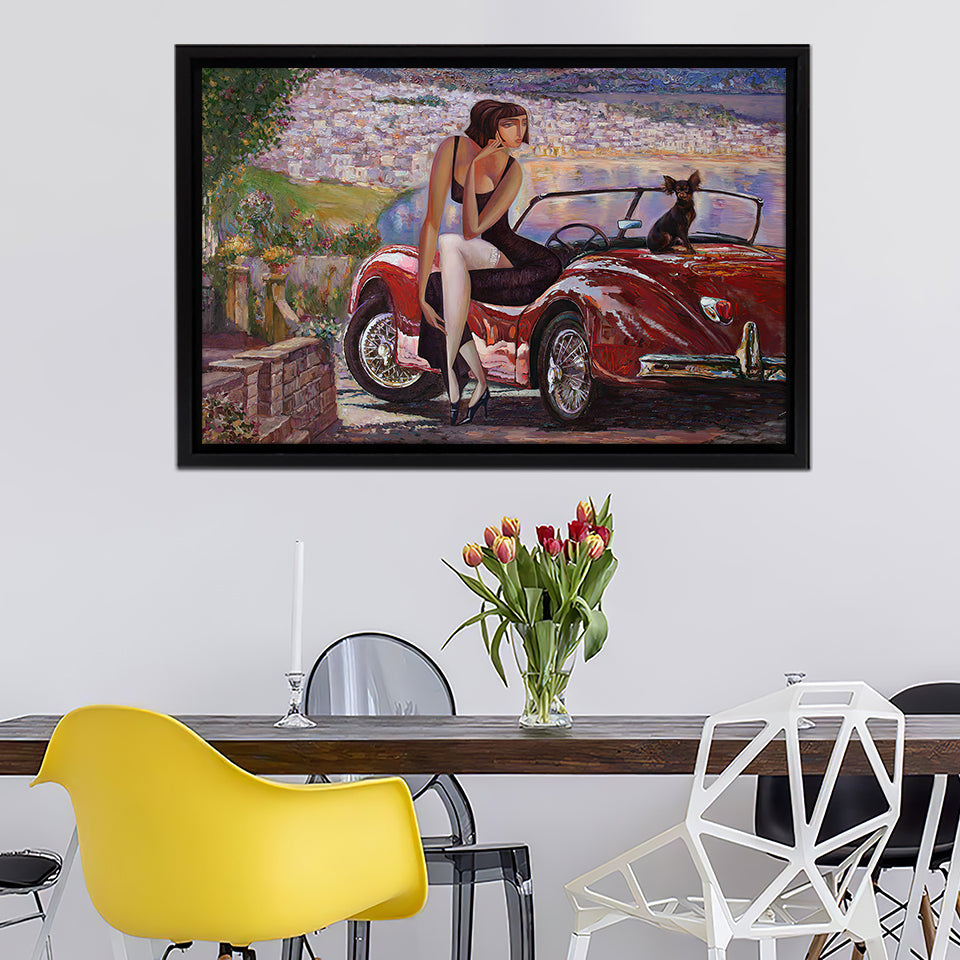 Retro Car Classic Car Looking For Partnerships With Artdiller Canvas Wall Art - Canvas Print, Framed Canvas, Painting Canvas