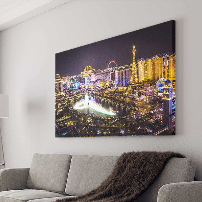 Las Vegas Citys Night To Trips Canvas Wall Art - Canvas Prints, Prints for Sale, Canvas Painting, Canvas On Sale