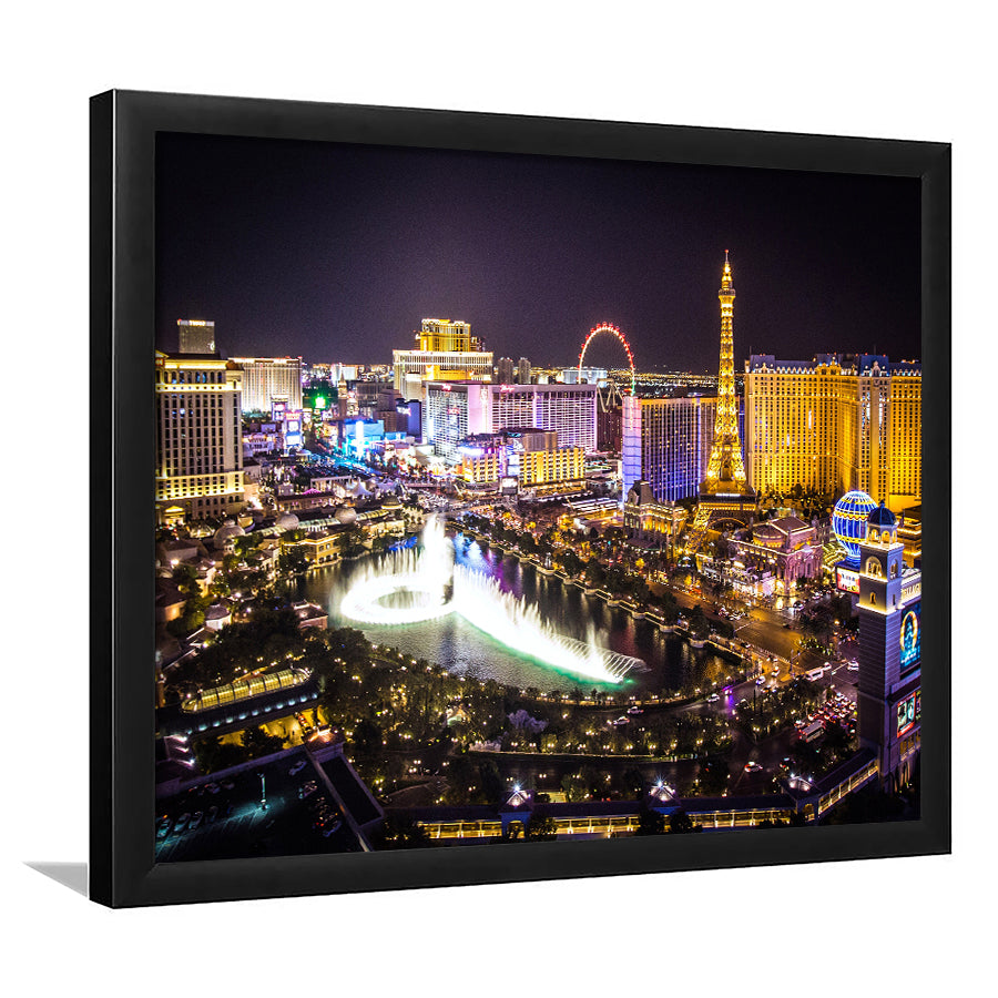 Las Vegas Citys Night To Trips Framed Wall Art Prints - Framed Prints, Prints for Sale, Framed Art