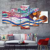 Letter To Mother Africa 5 Pieces Canvas Prints Wall Art - Painting Canvas, Multi Panels, Wall Decor