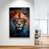 Lion King Colorful Framed Canvas Prints Wall Art Home Decor, Painting Canvas, Floating Frame