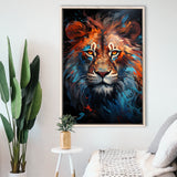 Lion King Colorful Framed Canvas Prints Wall Art Home Decor, Painting Canvas, Floating Frame
