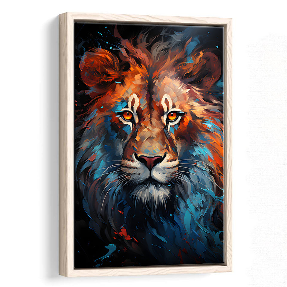 Lion King Colorful Framed Canvas Prints Wall Art Home Decor, Painting Canvas, Floating Frame
