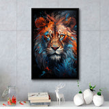 Lion King Colorful Framed Canvas Prints Wall Art Home Decor, Painting Canvas, Floating Frame