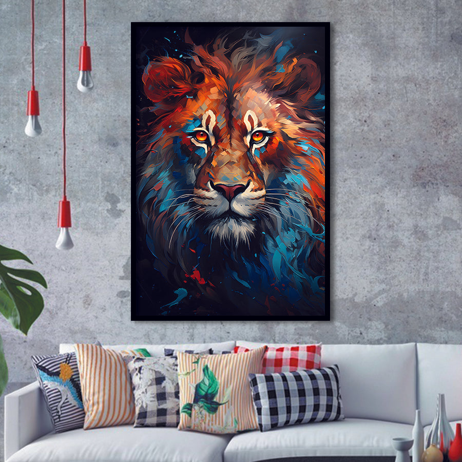 Lion King Colorful Framed Art Prints Wall Decor, Painting Art, Framed Picture