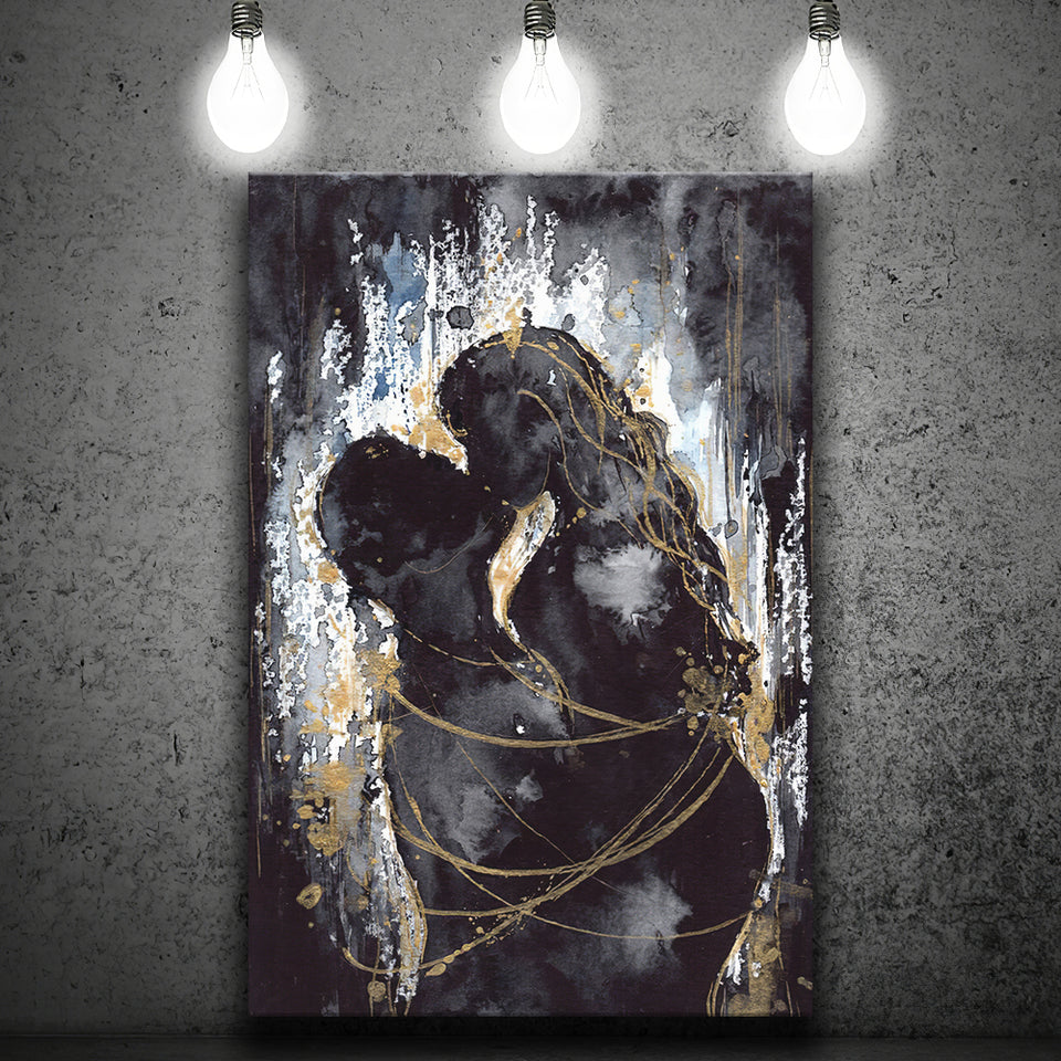Love Hugs Of Man And Woman Canvas Prints Wall Art - Painting Canvas, Home Wall Decor, Painting Prints, For Sale