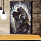 Love Hugs Of Man And Woman Canvas Prints Wall Art - Painting Canvas, Home Wall Decor, Painting Prints, For Sale