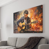 Man Playing Guitar Oil Painting Canvas Prints Wall Art Home Decor, Painting Canvas, Living Room Wall Decor