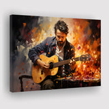 Man Playing Guitar Oil Painting Canvas Prints Wall Art Home Decor, Painting Canvas, Living Room Wall Decor