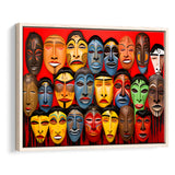 Many Diffirent Mask Native American Abstract Faces V10 Framed Canvas Prints Wall Art Home Decor, Painting Canvas