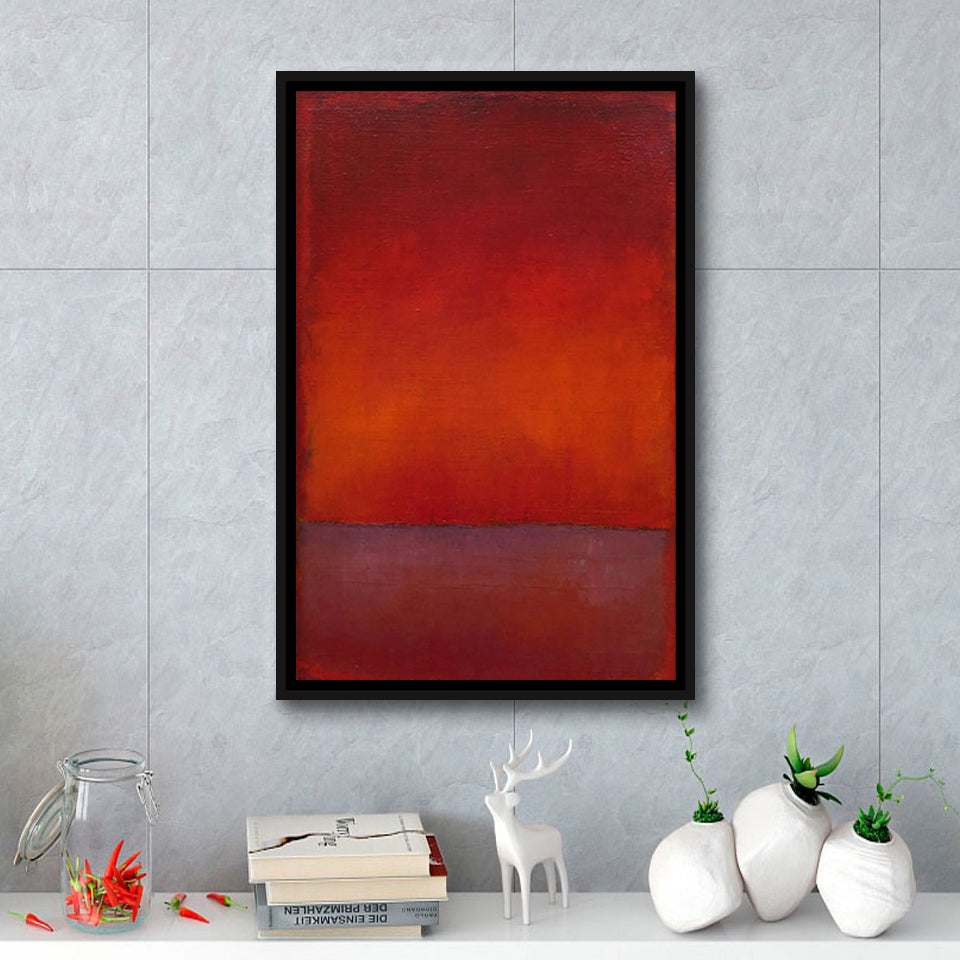 Mark Rothko Red Modern Art Framed Canvas Prints Wall Art Home Decor, Floating Frame
