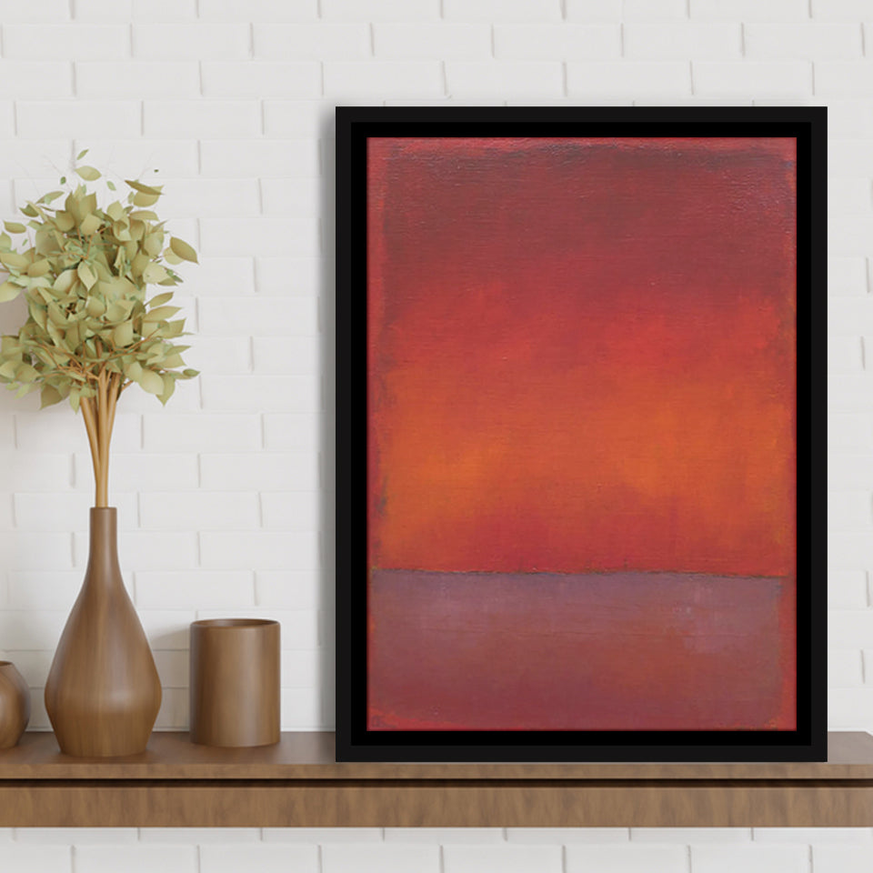 Mark Rothko Red Modern Art Framed Canvas Prints Wall Art Home Decor, Floating Frame