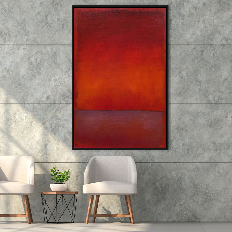 Mark Rothko Red Modern Art Framed Canvas Prints Wall Art Home Decor, Floating Frame