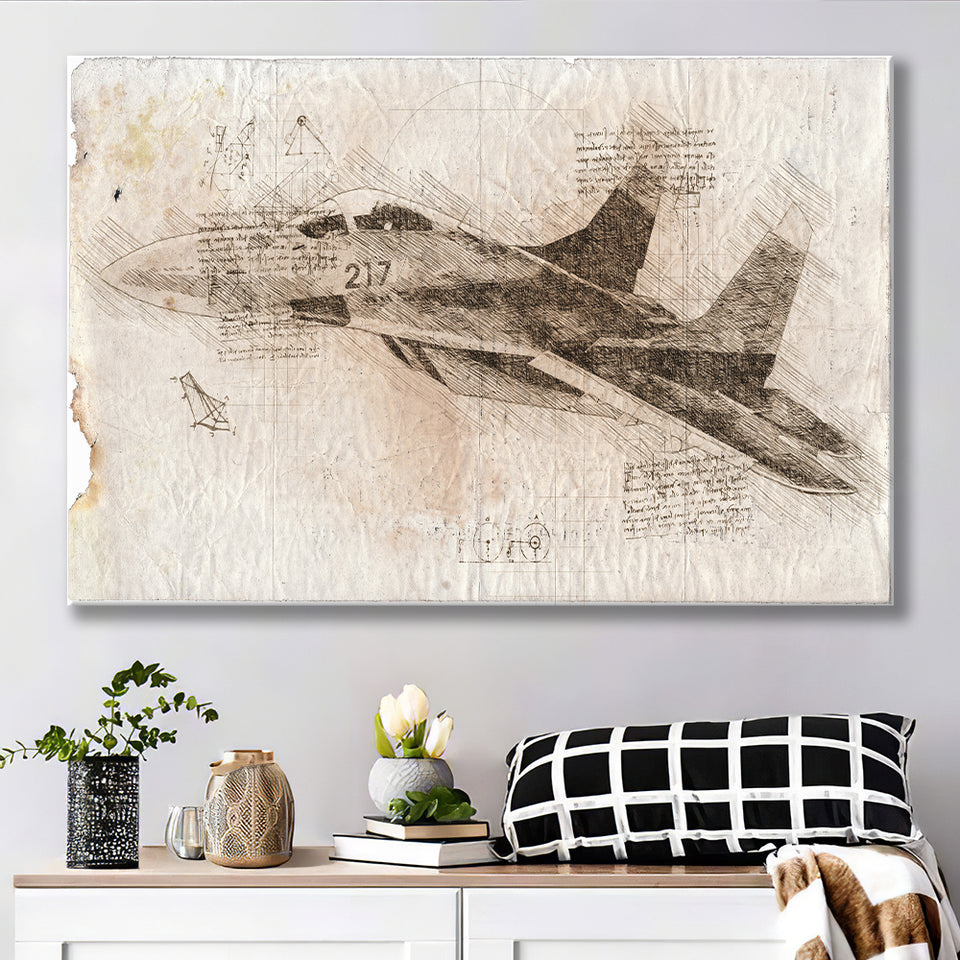 Maysketchaday Combat Aircrafts Canvas Prints Wall Art - Painting Canvas, Painting Prints, Wall Home Decor, Prints for Sale