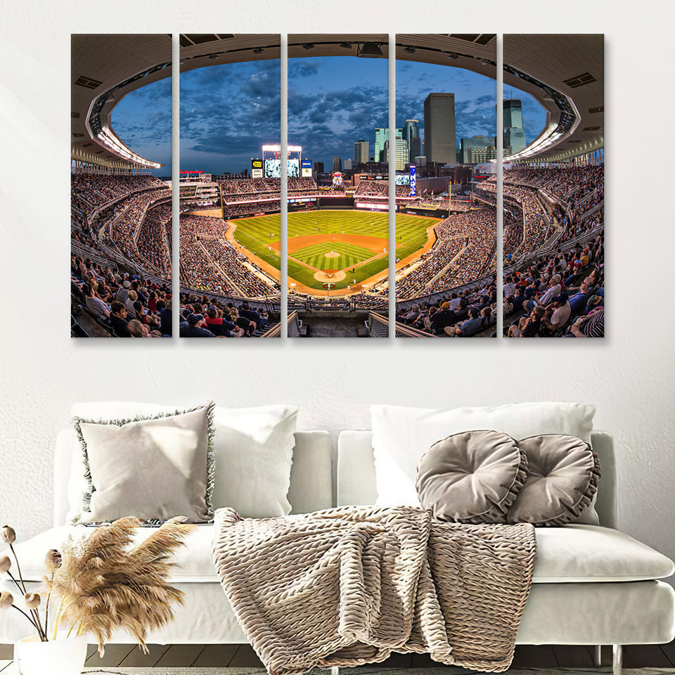 Minnesota Twins Target Field Baseball Stadium 5 Pieces Canvas Prints Wall Art Decor - Painting Canvas,Multi Panel,Painting Prints,For Sale