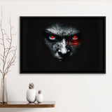 Monter With Red Eye Framed Canvas Prints Wall Art Home Decor - Painting Canvas, Black Frame, Framed Picture