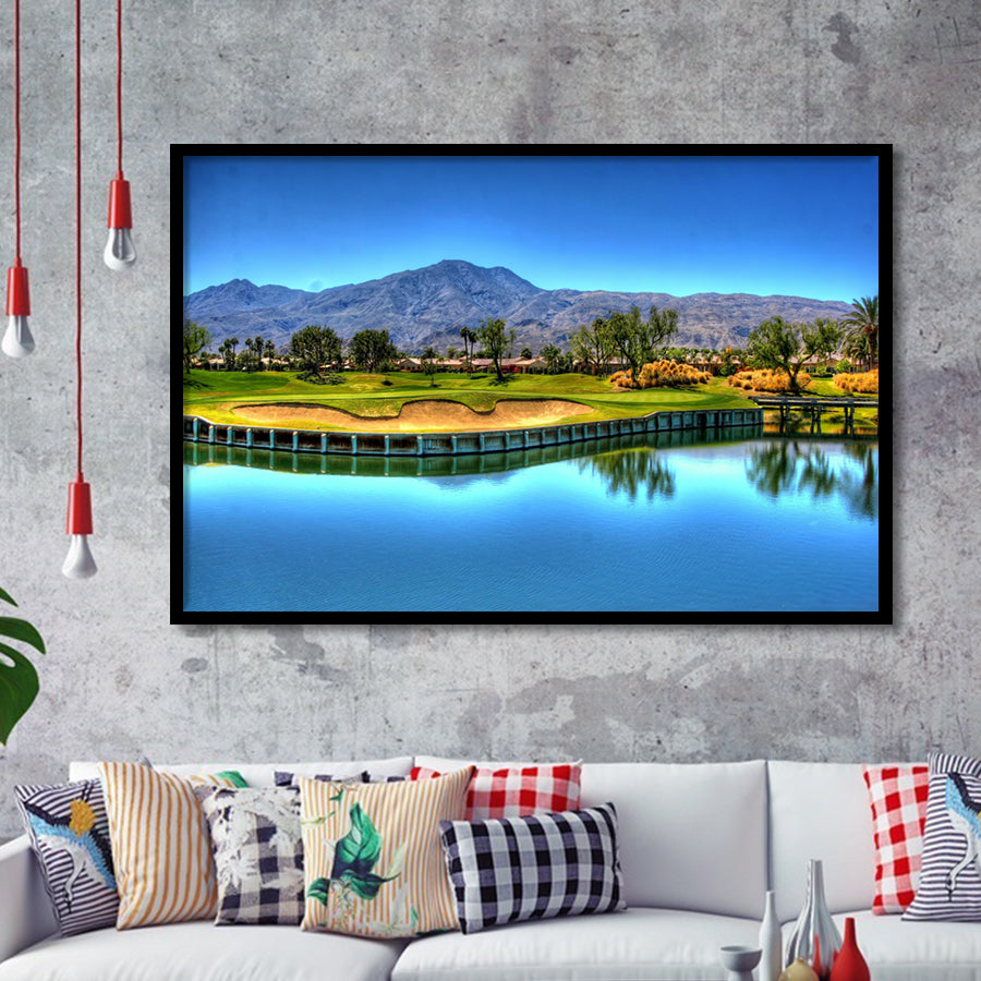Mountains And Golf Course Framed Art Prints Wall Art Decor - Painting Prints, Framed Picture