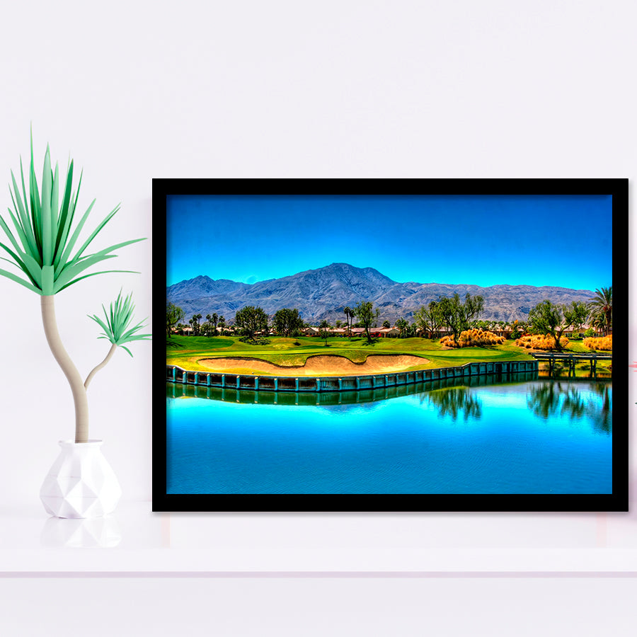 Mountains And Golf Course Framed Art Prints Wall Art Decor - Painting Prints, Framed Picture