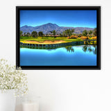 Mountains And Golf Course Framed Canvas Prints Wall Art - Painting Canvas, Floating Frame, Wall Decor