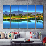 Mountains And Golf Course 5 Pieces B Canvas Prints Wall Art - Painting Canvas, Multi Panel