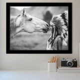 Native American Headdress Girls Framed Art Prints Wall Decor - Painting Prints,Wall Art, Framed Picture,For Sale