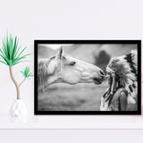 Native American Headdress Girls Framed Art Prints Wall Decor - Painting Prints,Wall Art, Framed Picture,For Sale
