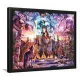 Native Americans Girl With Wolves Framed Art Prints Wall Decor - Painting Prints,Wall Art, Framed Picture,For Sale