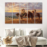 Native Americans History 5 Pieces B Canvas Prints Wall Art - Painting Canvas, Multi Panels, Wall Decor