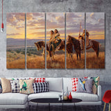 Native Americans History 5 Pieces B Canvas Prints Wall Art - Painting Canvas, Multi Panels, Wall Decor
