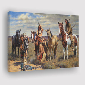 Native Americans Horse John Fawcett Canvas Prints Wall Art - Painting Canvas, Painting Prints, Home Wall Decor, For Sale