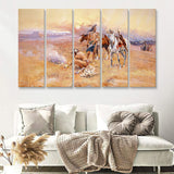 Native American Living 5 Pieces B Canvas Prints Wall Art - Painting Canvas,Wall Decor, Multi Panel,5 Panels