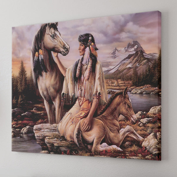 Native American Animal Art Canvas Wall Art - Canvas Prints, Prints For Sale, Painting Canvas,Canvas On Sale
