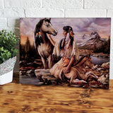 Native American Animal Art Canvas Wall Art - Canvas Prints, Prints For Sale, Painting Canvas,Canvas On Sale