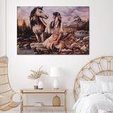 Native American Animal Art Canvas Wall Art - Canvas Prints, Prints For Sale, Painting Canvas,Canvas On Sale