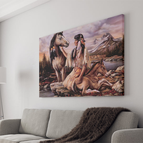 Native American Animal Art Canvas Wall Art - Canvas Prints, Prints For Sale, Painting Canvas,Canvas On Sale
